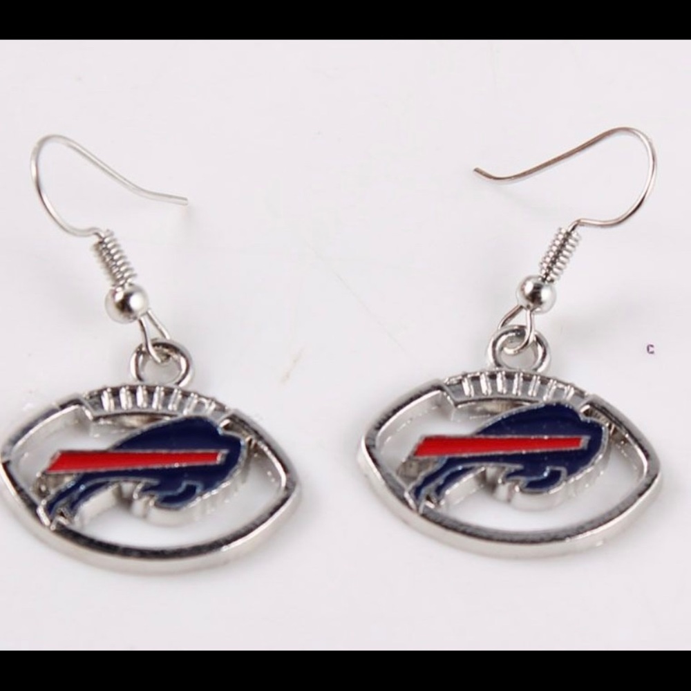 Buffalo Bills Football Earrings and Keychain.